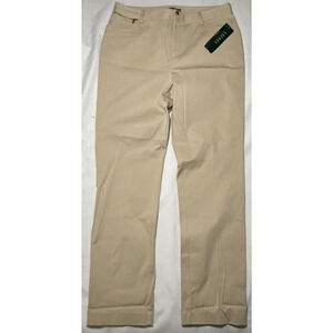 Lauren Ralph Lauren Pants Women 10 Khaki Summer Classic Stretch Dress Chino READ